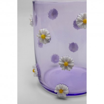 Water Glass Party purple flowers (4/set) Kare Design