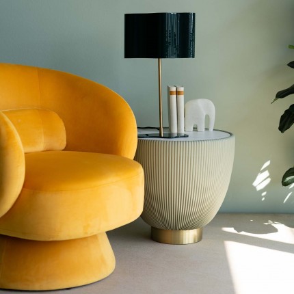 Swivel armchair Orion velvet yellow Kare Design