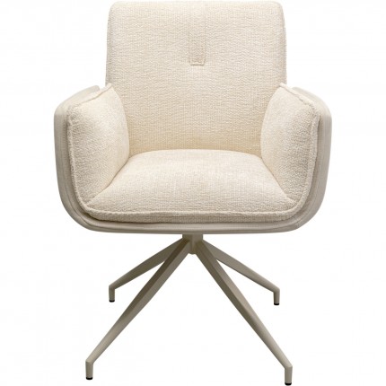 Swivel chair with armrests Hilla cream Kare Design