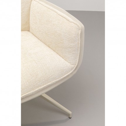 Swivel chair with armrests Hilla cream Kare Design