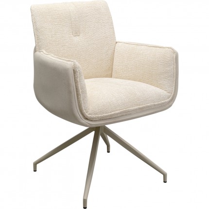 Swivel chair with armrests Hilla cream Kare Design