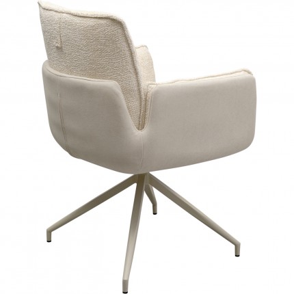 Swivel chair with armrests Hilla cream Kare Design