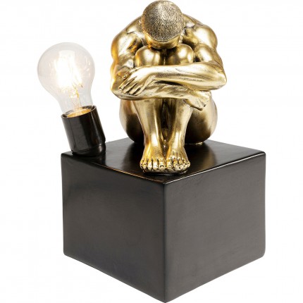 Table Lamp man curled up gold Kare Design