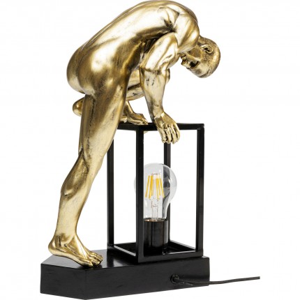 Table Lamp man climbing gold Kare Design