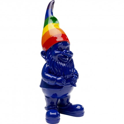 Decoratie gnoom blauw regenboog 21cm Kare Design