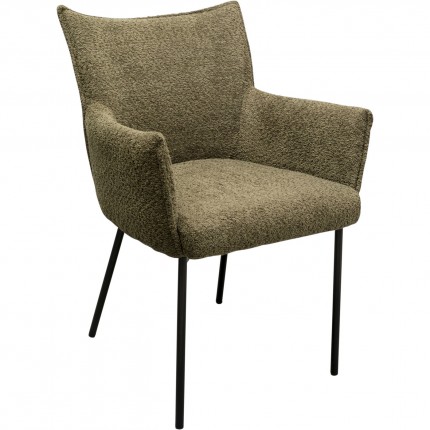 Chair with armrests Selma green Kare Design