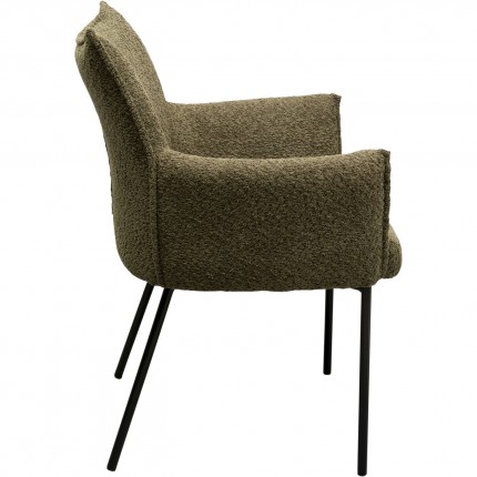 Chair with armrests Selma green Kare Design