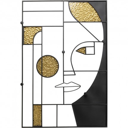 Wand Kapstok Art Face vrouw 90x61cm Kare Design