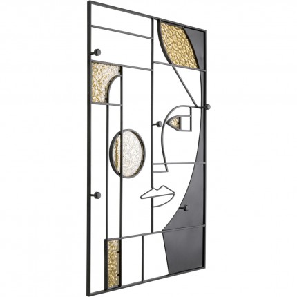 Wall Coat Rack Art Face woman 90x61cm Kare Design