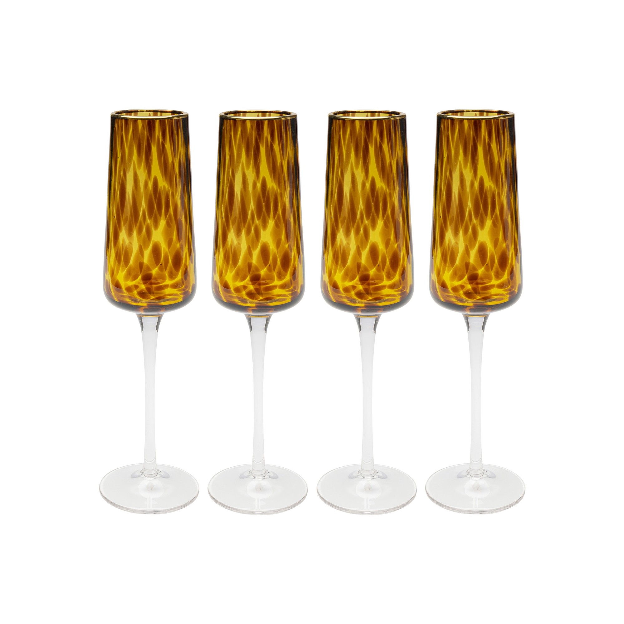 Champagne Glass Caramel (4/set) Kare Design