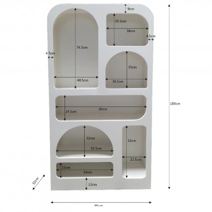 Bookshelf Paco wit 180x95cm Kare Design