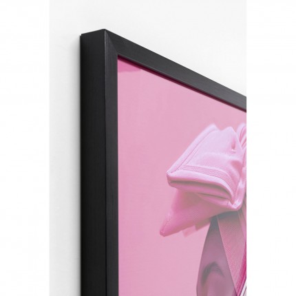 Framed Picture LED pink scarf woman 80x80cm Kare Design