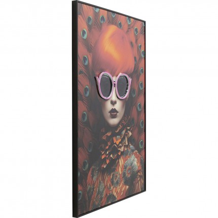 Framed Picture LED Fancy red hair 80x120cm Kare Design