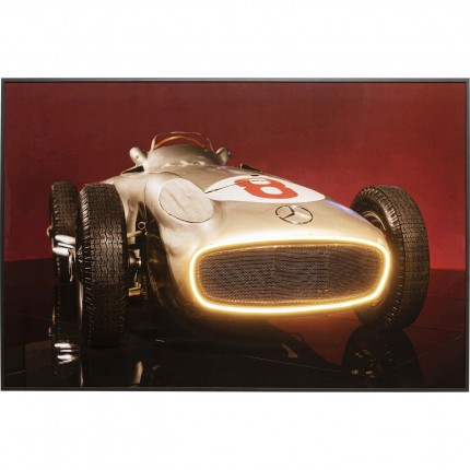 Framed Picture LED racing car 120x80cm Kare Design