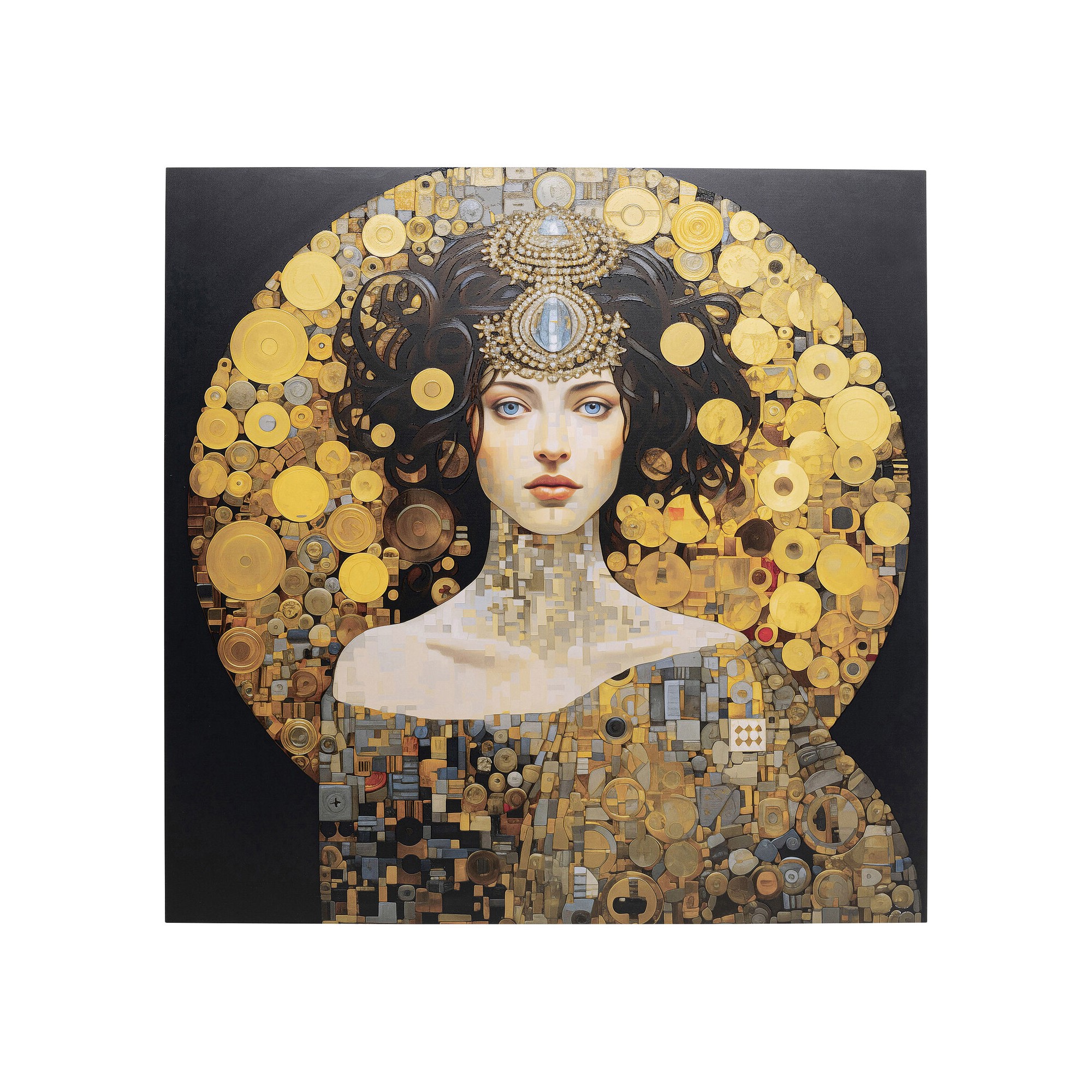 Tableau verre Art Nouveau Lady 3D 120x120cm