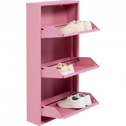 Schoenenkast Caruso roze 3 laden Kare Design