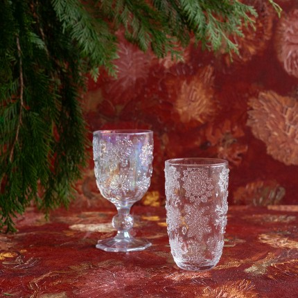 Wijnglazen Ice Flowers paars (6/set) Kare Design