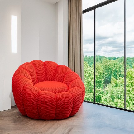 Swivel Armchair Peppo Bloom red Kare Design