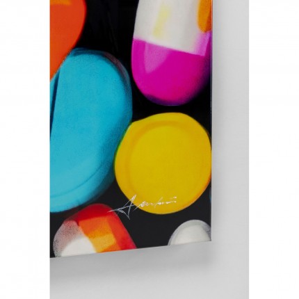 Schilderij gestreepte capsules 70x140cm Kare Design