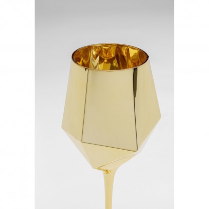 Wine Glass Diamond gold (4/Set) Kare Design