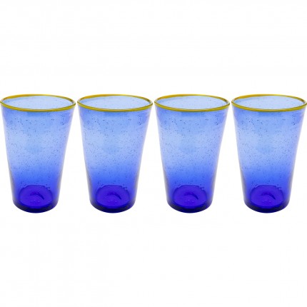 Waterglazen Bubbles blauw (4/set) Kare Design