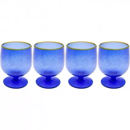 Wijinglazen Bubbles blauw (4/set) Kare Design