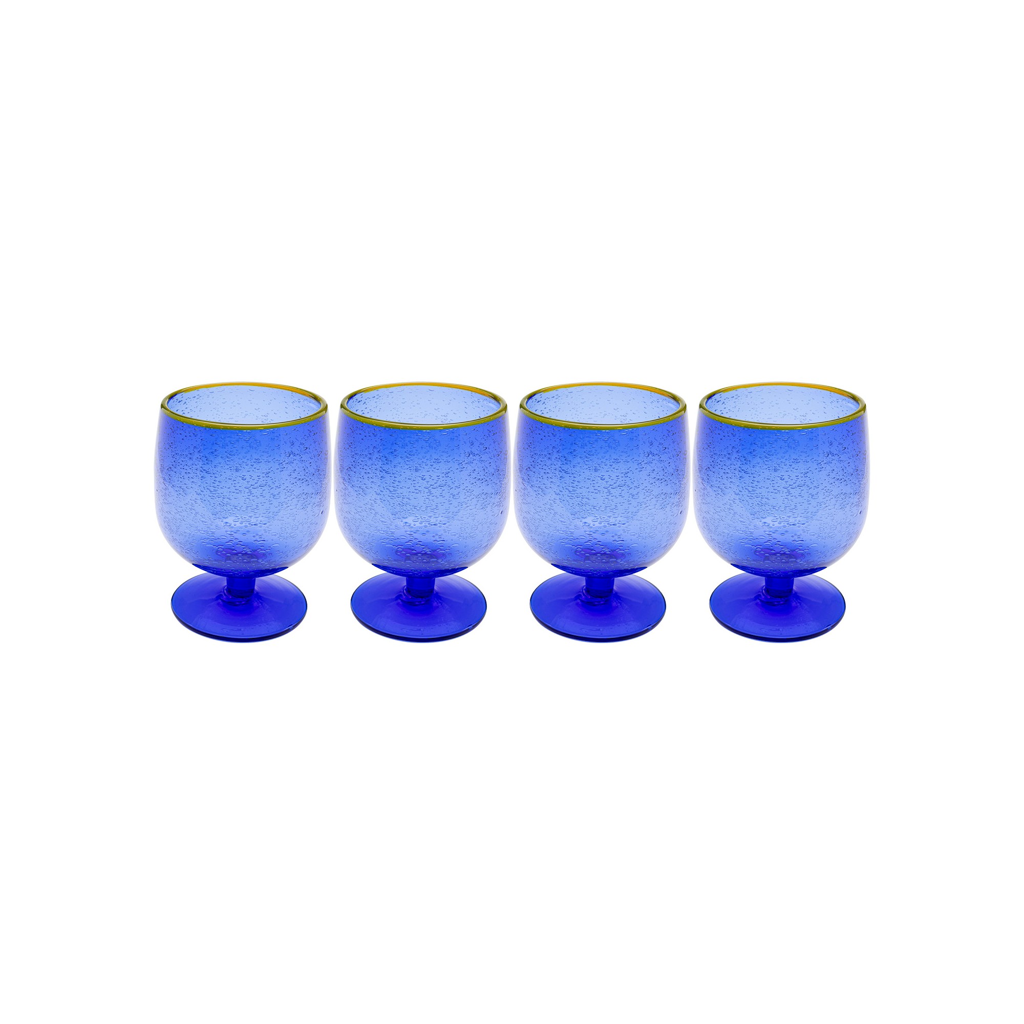 Wijinglazen Bubbles blauw (4/set) Kare Design