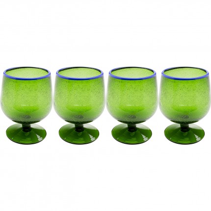 Wijinglazen Bubbles groen (4/set) Kare Design