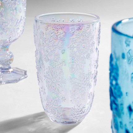 Water Glass Ice Flowers purple (6/set) Kare Design