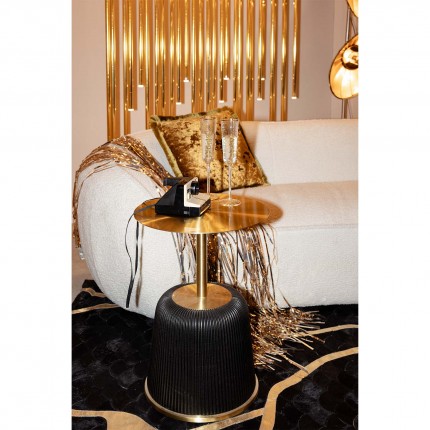 Bijzettafel Endless Vegas zwart en goud Ø40cm Kare Design