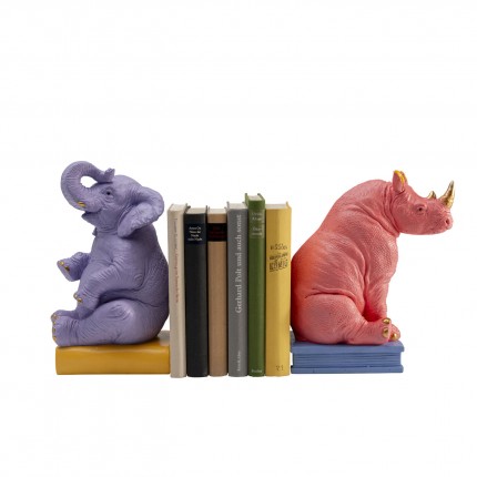 Boekensteun olifant en neushoorn (2/Set) Kare Design