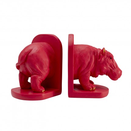 Boekensteun roze nijlpaard (2/Set) Kare Design