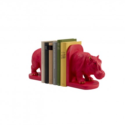 Boekensteun roze nijlpaard (2/Set) Kare Design