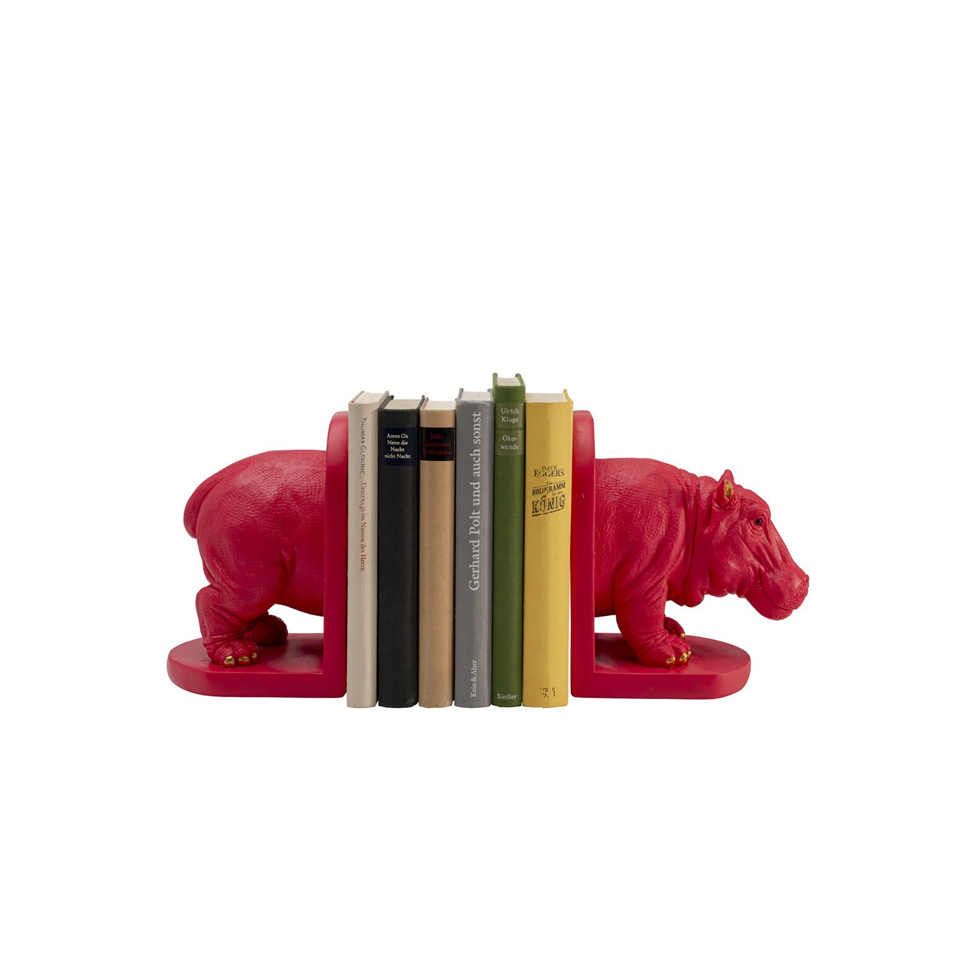 Boekensteun roze nijlpaard (2/Set) Kare Design