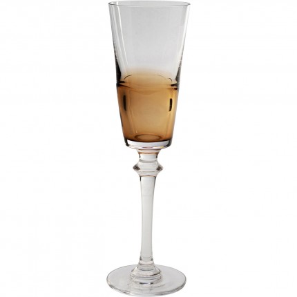 Champagne Glass Mimi amber (6/set) Kare Design