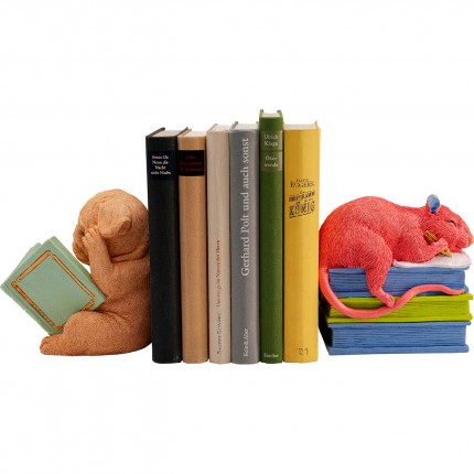 Boekensteun hond en muis (2/Set) Kare Design