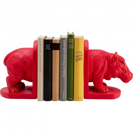 Boekensteun roze nijlpaard (2/Set) Kare Design