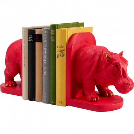 Boekensteun roze nijlpaard (2/Set) Kare Design