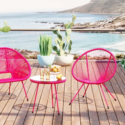 Tuin Bijzettafel Acapulco Mono roze Kare Design