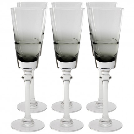 Champagne Glass Mimi grey (6/set) Kare Design