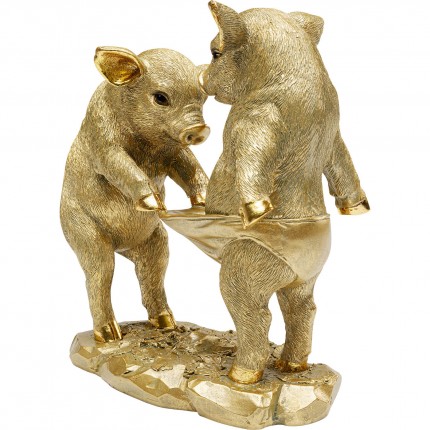 Deco curious pigs gold Kare Design