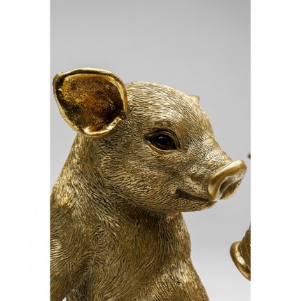 Deco curious pigs gold Kare Design