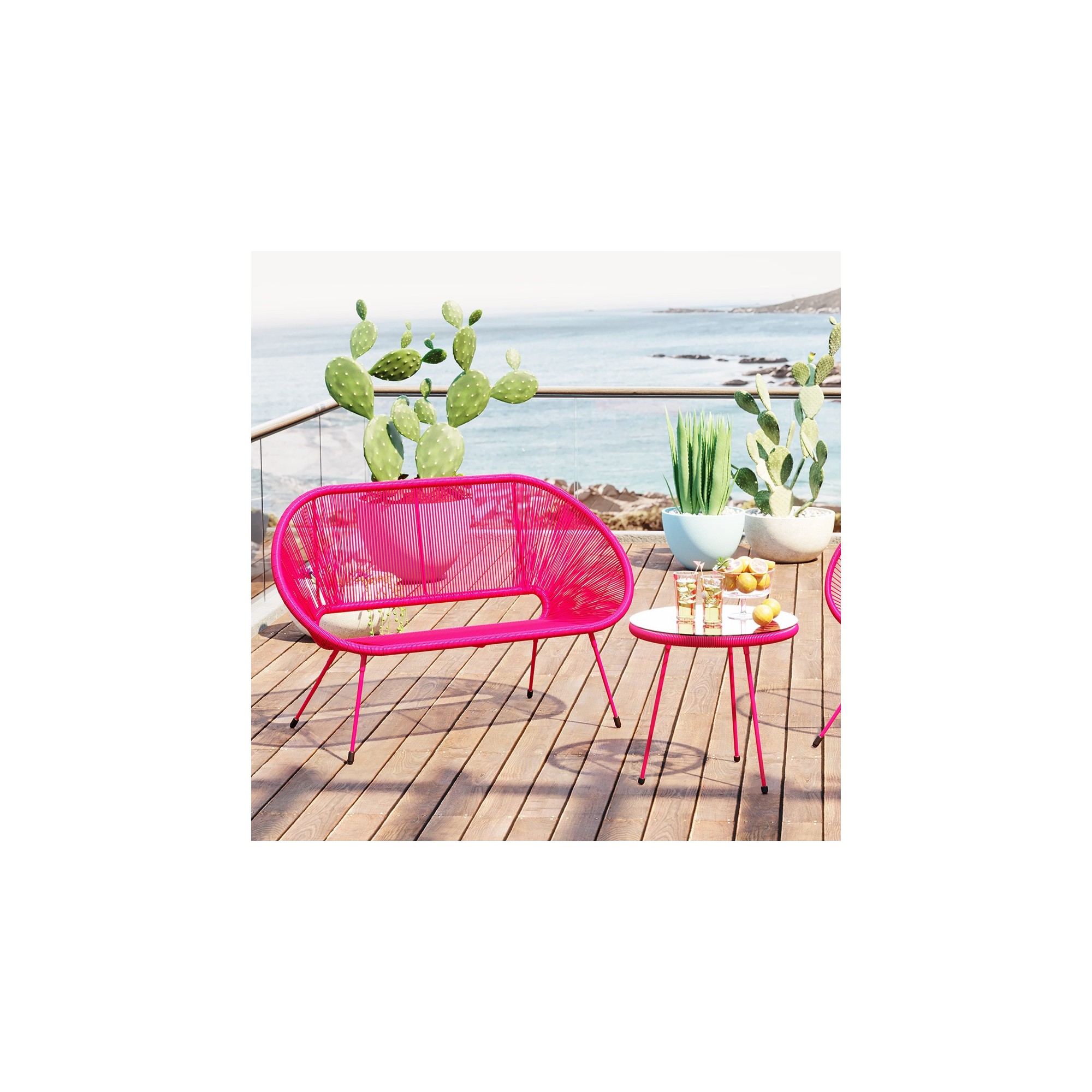 Tuinbank Acapulco Mono roze Kare Design