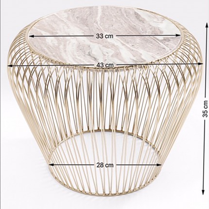 Bijzettafel Beam Grijs Marmer Messing Ø43cm Kare Design