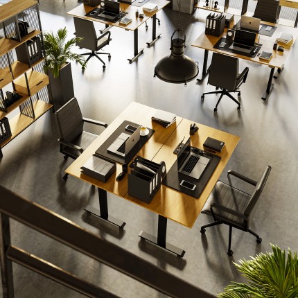 Desk Office Symphony oak black 180x90cm Kare Design