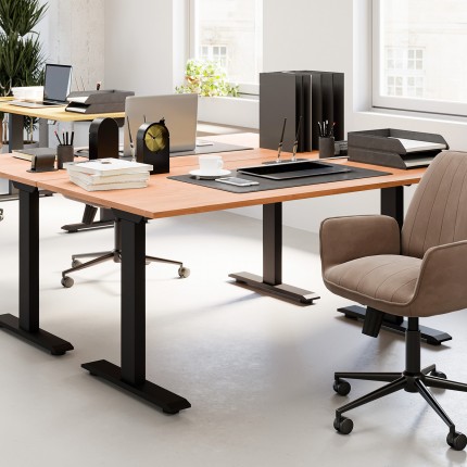 Desk Smart Symphony acacia black 200x100cm Kare Design