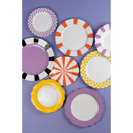 Plate Deep Harlequin Ø23cm yellow (6/set) Kare Design