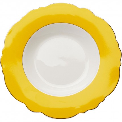 Plate Deep Harlequin Ø23cm yellow (6/set) Kare Design