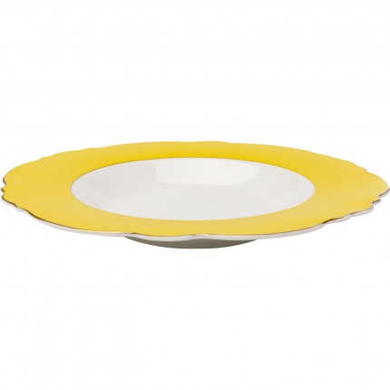 Plate Deep Harlequin Ø23cm yellow (6/set) Kare Design