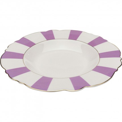 Plate Deep Harlequin Ø23cm purple (6/set) Kare Design